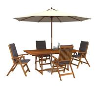 vidaXL Juego de Comedor de jardín de 5 Piezas Natural