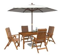 vidaXL Juego de Comedor de jardín de 5 Piezas Natural