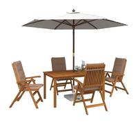 vidaXL Juego de Comedor de jardín de 5 Piezas Natural