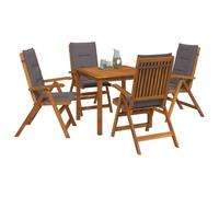 vidaXL Juego de Comedor de jardín de 5 Piezas Natural