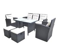 vidaXL Juego de Comedor de Jardín Ratán Sintético Negro Muebles Patio Exterior