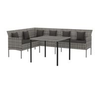 vidaXL Juego de Comedor jardín 2 pzas con Cojines ratán sintético Gris, Juego de Muebles de jardín, Juego de sofás de jardín, Muebles de Exterior
