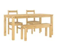 vidaXL Juego de comedor Panama 4 pzas madera maciza de pino, juego de mesa de comedor, mesa y sillas de comedor, mesa y sillas de cocina