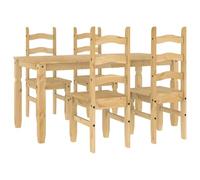 vidaXL Juego de comedor Panama 5 pzas madera maciza de pino, juego de mesa de comedor, mesa y sillas de comedor, mesa y sillas de cocina