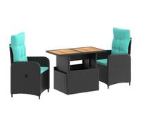vidaXL Juego de Comedor para Exteriores 3 uds. ratán sintético