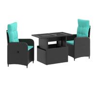 vidaXL Juego de Comedor para Exteriores 3 uds. ratán sintético