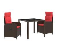 vidaXL Juego de Comedor para Exteriores 3 uds. ratán sintético