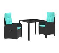 vidaXL Juego de Comedor para Exteriores 3 uds. ratán sintético