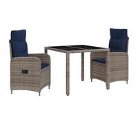 vidaXL Juego de Comedor para Exteriores 3 uds. ratán sintético