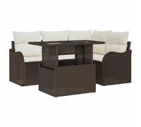 vidaXL Juego de Comedor para Exteriores 5 pcs Marrón Poliratán