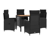 vidaXL Juego de Comedor para Exteriores 5 uds. Negro
