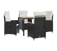 vidaXL Juego de Comedor para Exteriores 5 uds. Negro y Crema