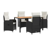 vidaXL Juego de Comedor para Exteriores 5 uds. Negro y Crema