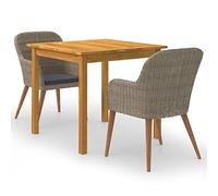 vidaXL Juego de Comedor para jardín de 3 Piezas marrón
