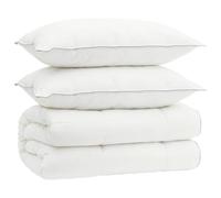 vidaXL Juego de edredón y almohada de 3 piezas de 240 x 260 cm, 4 estaciones, 200+300 g/m², moderno dormitorio, juego de edredón rectangular, hipoalergénico y absorbe la humedad, lavable a máquina