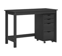vidaXL Juego de Escritorio y Armario Rodante Moss 2 pcs Negro,