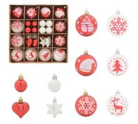 vidaXL Juego de Esferas de Navidad 40 pcs Rojo y, Bolas navideñas Modernas, Decoraciones Resistentes, Adornos de árbol Elegantes, Estilo Minimalista, Fiestas