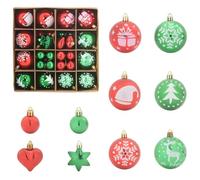 vidaXL Juego de Esferas de Navidad 40 pcs Rojo y Verde, Bolas navideñas Modernas, Decoraciones Resistentes, Adornos de árbol Elegantes, Estilo Minimalista, Fiestas