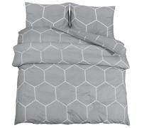 vidaXL Juego de funda nórdica algodón Gris 200x200 cm