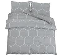 vidaXL Juego de Funda nórdica algodón Gris 220x240 cm