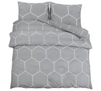 vidaXL Juego de Funda nórdica algodón Gris 225x220 cm