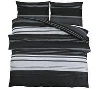 vidaXL Juego de Funda nórdica algodón Negro y Blanco 200x200 cm
