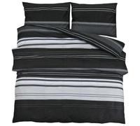vidaXL Juego de Funda nórdica algodón Negro y Blanco 220x240 cm