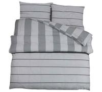 vidaXL Juego de Funda Nórdica, Ropa de Cama de Edredón, Sábana y Funda de Almohada, Decoración para Dormitorio, Algodón Gris 225x220 cm