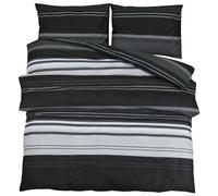 vidaXL Juego de Funda nórdica algodón Negro y Blanco 260x240 cm