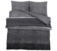 vidaXL Juego de Funda Nórdica, Ropa de Cama de Edredón, Sábana y Funda de Almohada, Decoración para Dormitorio, Algodón Gris Oscuro 225x220 cm