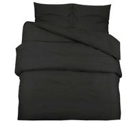 vidaXL Juego de Funda Nórdica Sábana Cama Dormitorio Adorno Decoración Edredón Habitación Casa Hogar Microfibra Ligera Negro 240x220 cm
