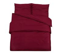 vidaXL Juego de Funda Nórdica Sábana Cama Dormitorio Adorno Decoración Edredón Habitación Casa Hogar Microfibra Ligera Burdeos 220x240 cm