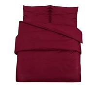 vidaXL Juego de Funda Nórdica Sábana Cama Dormitorio Adorno Decoración Edredón Habitación Casa Hogar Microfibra Ligera Burdeos 155x220 cm