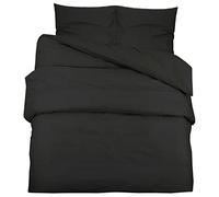 vidaXL Juego de Funda Nórdica Sábana Cama Dormitorio Adorno Decoración Edredón Habitación Casa Hogar Microfibra Ligera Negro 140x200 cm