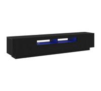 vidaXL Juego de Gabinetes de TV Negro Elegante con conectividad USB | Diseño Moderno con Amplio Almacenamiento y Puertas corredizas | Muebles de Entretenimiento para el Centro de Sala de Estar | Sopo