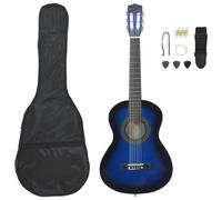 VidaXL - Juego de guitarra clásica para principiantes (8 unidades, 1/2, 34"), color azul