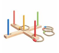 vidaXL Juego de Lanzamiento de Aros Multicolor 41x41x16 cm, Juego de Lanzamiento de Anillos Rectangular para Sala de Estar, Actividad Familiar Interior y Exterior