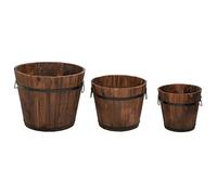 vidaXL Juego de maceteros Cubo de Madera 3 Piezas Madera Maciza Abeto