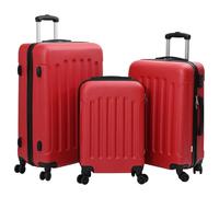 vidaXL Juego de maleta 3 piezas de policarbonato rojo de carcasa dura 20 pulgadas 24 pulgadas 28 pulgadas equipaje duradero con cerraduras combinadas equipaje ligero bolsa de ruedas expandible, rojo