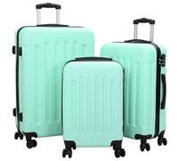 vidaXL Juego de maleta 3 piezas de policarbonato verde menta rígido 20 pulgadas 24 pulgadas 28 pulgadas equipaje duradero con cerraduras combinadas Ligero Travel Gear Lock Portátil, verde menta, Mint