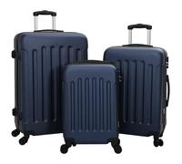 vidaXL Juego de maletas, 3 piezas, carcasa dura, azul oscuro, policarbonato, 20 pulgadas, 24 pulgadas, 28 pulgadas, equipaje duradero con cerraduras combinadas, equipaje ligero para viajes de negocios