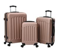 vidaXL Juego de maletas, 3 piezas, carcasa dura, oro rosa, policarbonato, 20 pulgadas, 24 pulgadas, 28 pulgadas, equipaje de mano ligero, equipaje de mano, ampliable, elegante y moderno, Oro Rosa