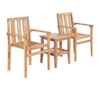 vidaXL Juego de Mesa y Sillas Jardín 3 Piezas Mobiliario Madera de Teca Maciza