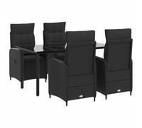 vidaXL Juego de Mesa y sofá con cojín con Almohada 5 pcs, Set de Sofás para Exterior, Muebles Modernos, Mesa de Patio, Relajación y Resistencia UV, Asientos de Verano