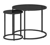 vidaXL Juego de Mesas de Centro 2 pcs 55 x 55 x 45 cm Acero, Muebles Modernos para jardín y terraza, Conjunto de mesas de café apilables, Chic y Ahorra Espacio en casa