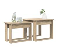 vidaXL Juego de Mesas de Centro 2 pcs Roble Sonoma, Conjunto de Mesas de Café Modernas, Diseño Rectangular, Madera Resistente, Apilables para Sala de Estar