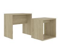 vidaXL Juego de Mesas de Centro Auxiliar Mesita de Salón Lateral para Teléfono Té Café de Sofá Sala de Estar Contrachapada Roble Sonoma 48x30x45cm