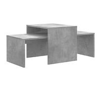 vidaXL Juego de Mesas de Centro Auxiliar Mesita de Salón Lateral Teléfono Té Café de Sofá Hogar Sala de Estar Contrachapada Gris Hormigón 100x48x40 cm