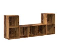 vidaXL Juego de mueble de TV marrón en madera diseñada para uso en interiores. Diseño moderno, forma rectangular. 107 x 35 x 37 cm. Muy almacenamiento y fácil de montar con la ayuda de 2 personas