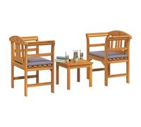 vidaXL Juego de Muebles 3 pcs Natural Madera de Acacia Sólida